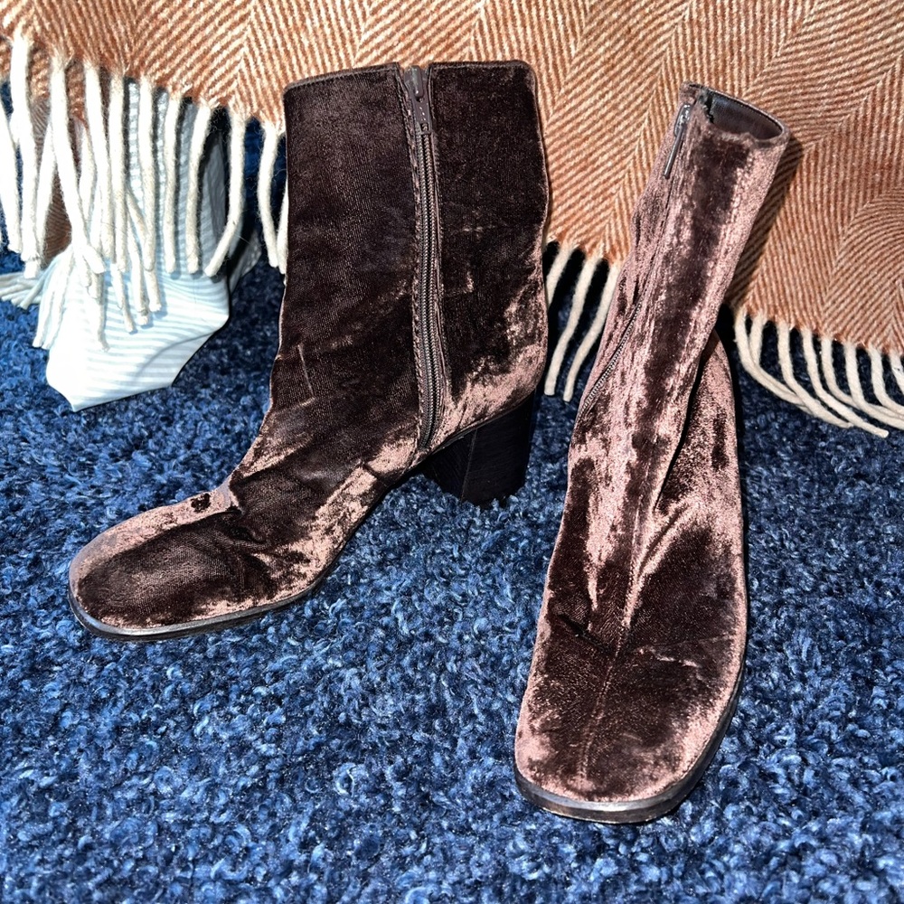 Nine West Brown Velvet Boots